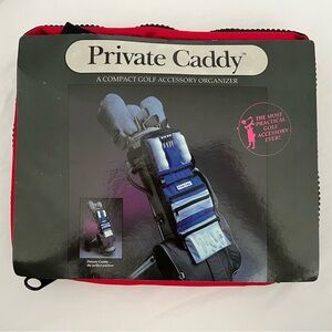 NEW Private Caddy Compact Golf Accessory Organizer Red Nylon Attaches to Bag